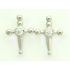 White Sword Earrings